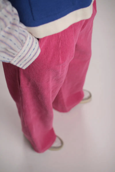 Pantalon Daphnée velours côtelé rose