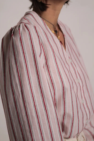 Chemise Toniño rayée blanc/rouge