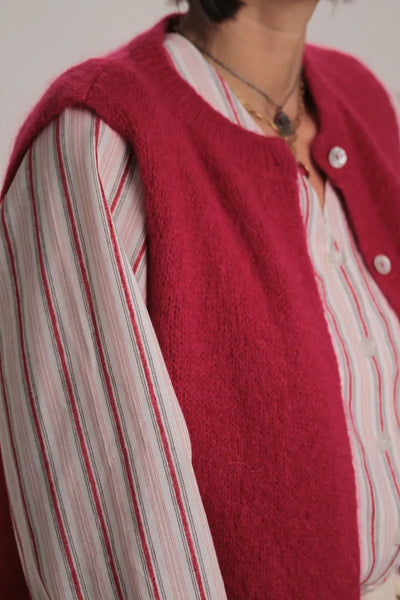 Gilet Chantal mohair cerise
