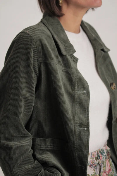 Veste Gina velours côtelé vert kaki