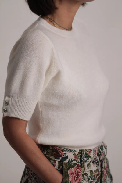 Pull Alpaga Liseron Blanc cassé