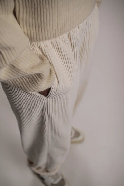 pantalon Arty velours Blanc Cassé