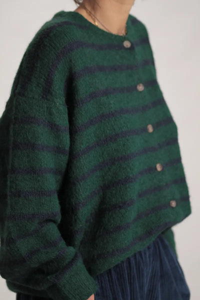 Pull Mousaillon Bleu Marine/vert sapin