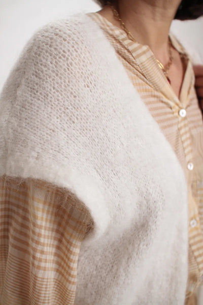 Gilet Heïdi mohair blanc cassé
