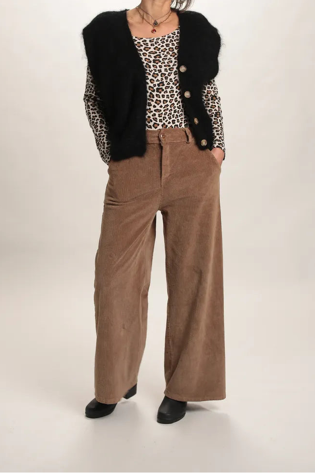 Gilet Aristide à bouton mohair noir