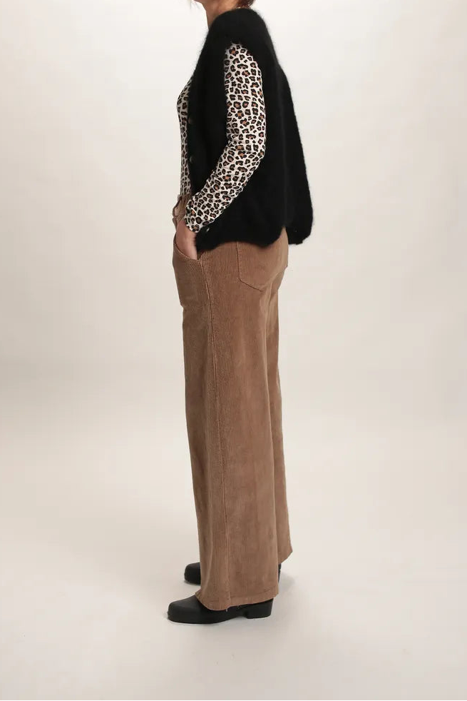 Gilet Aristide à bouton mohair noir