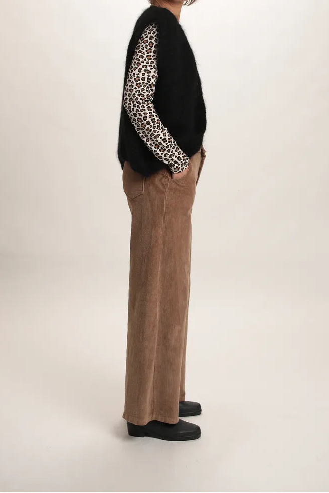 Gilet Aristide à bouton mohair noir