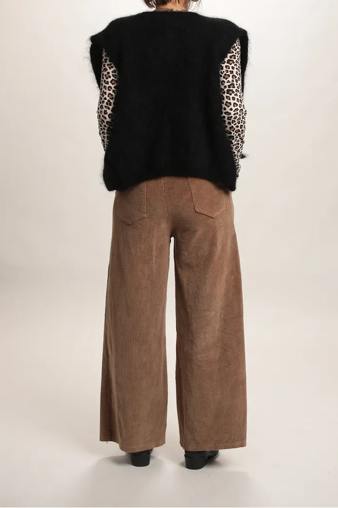 Gilet Aristide à bouton mohair noir