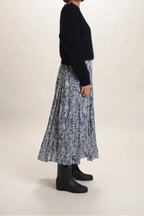 Pull Suzanne mohair col bateau Bleu Marine