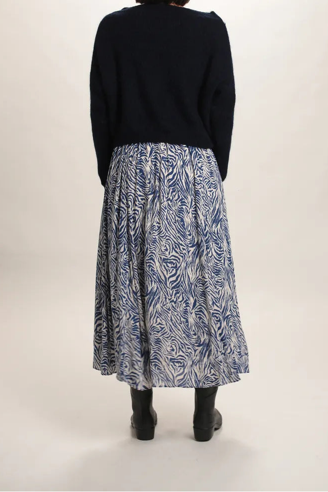 Pull Suzanne mohair col bateau Bleu Marine