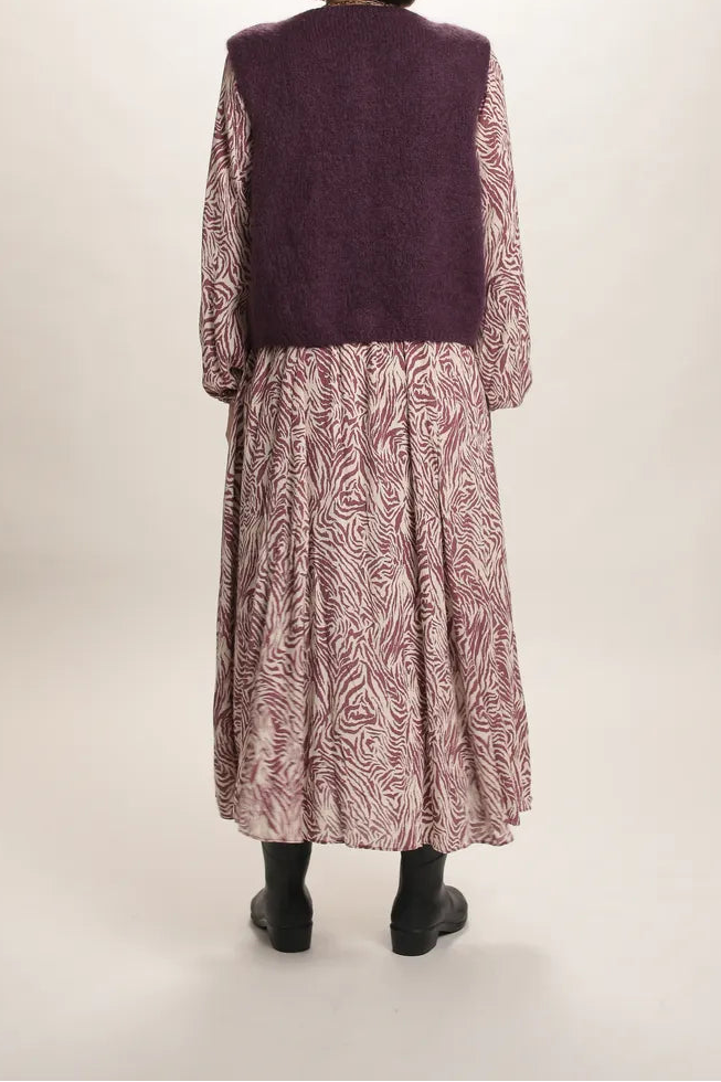 Gilet Chantal mohair prune