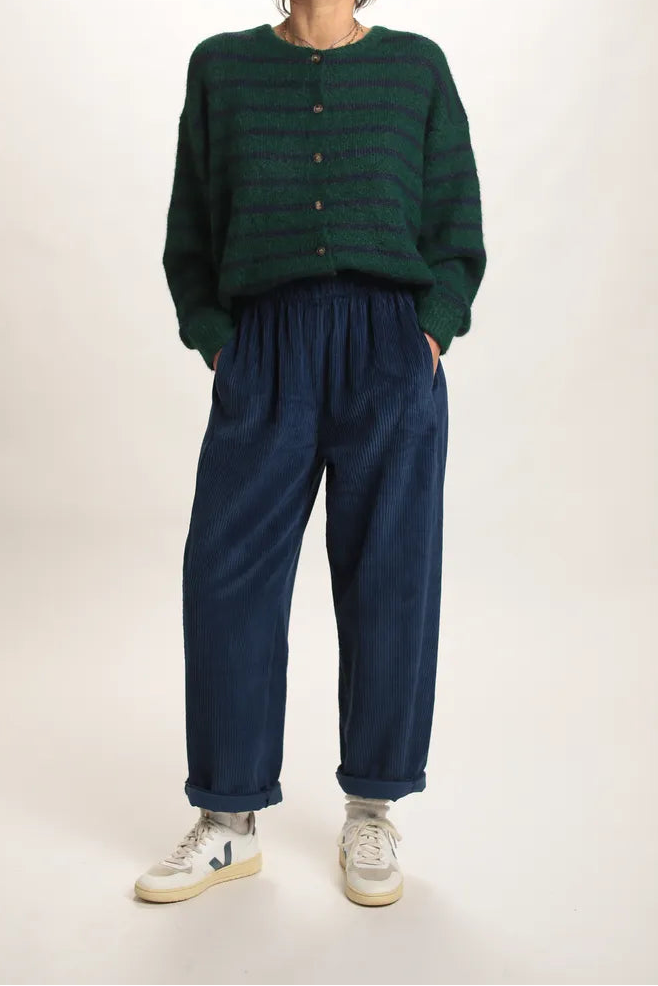 Pull Mousaillon Bleu Marine/vert sapin