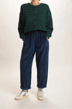 Pull Mousaillon Bleu Marine/vert sapin