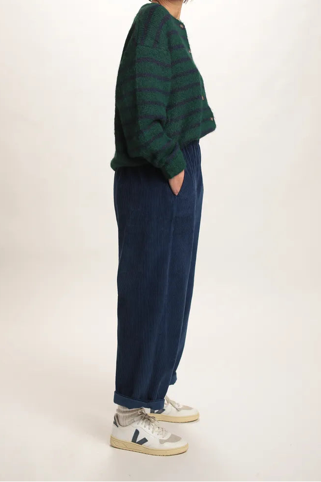 Pull Mousaillon Bleu Marine/vert sapin