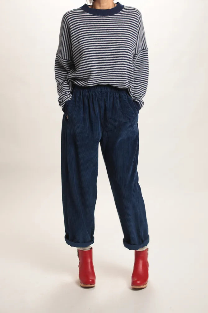 Pull Sacha cachemire bleu marine/gris