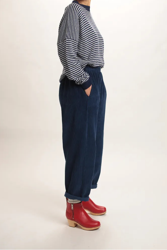 Pull Sacha cachemire bleu marine/gris