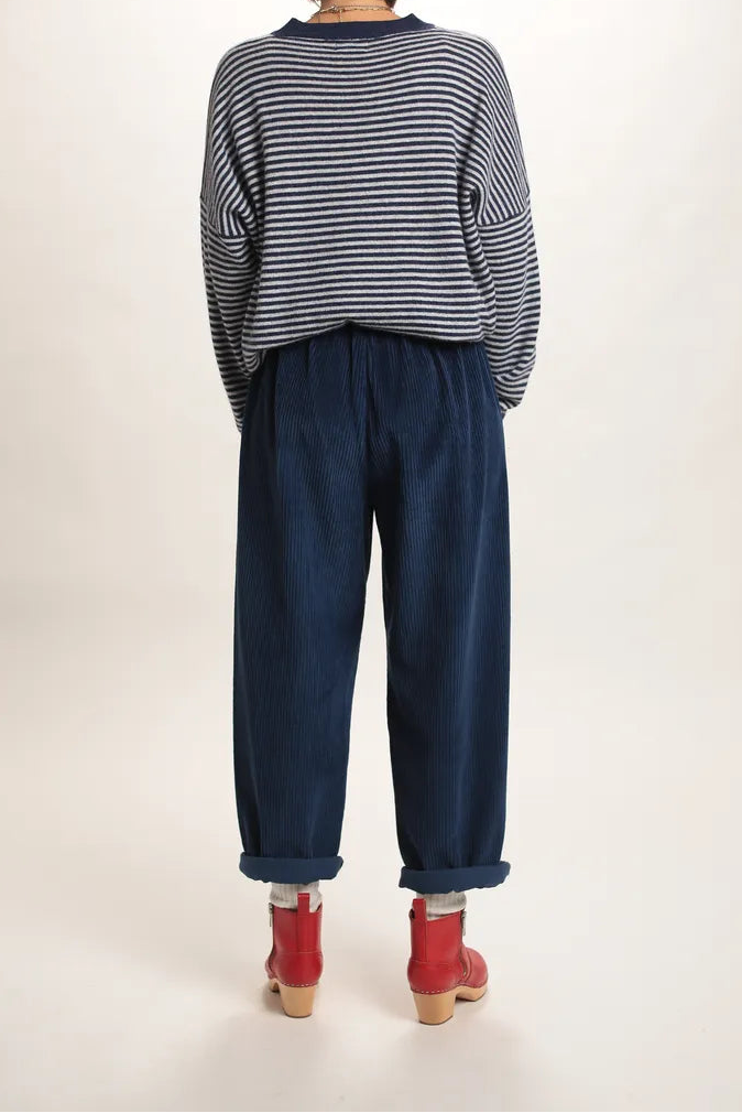 Pull Sacha cachemire bleu marine/gris