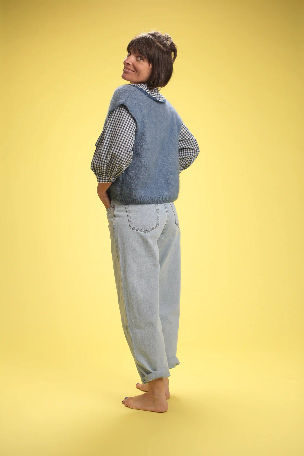 Gilet Grace Bleu Mohair