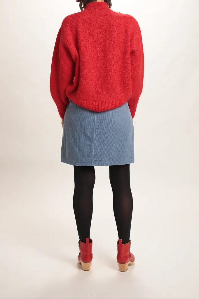 Jupe Jerry velours cotelé bleu jeans