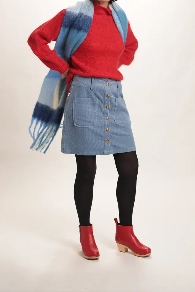 Jupe Jerry velours cotelé bleu jeans