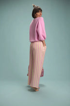 Pantalon Candy Rayé Rose/jaune