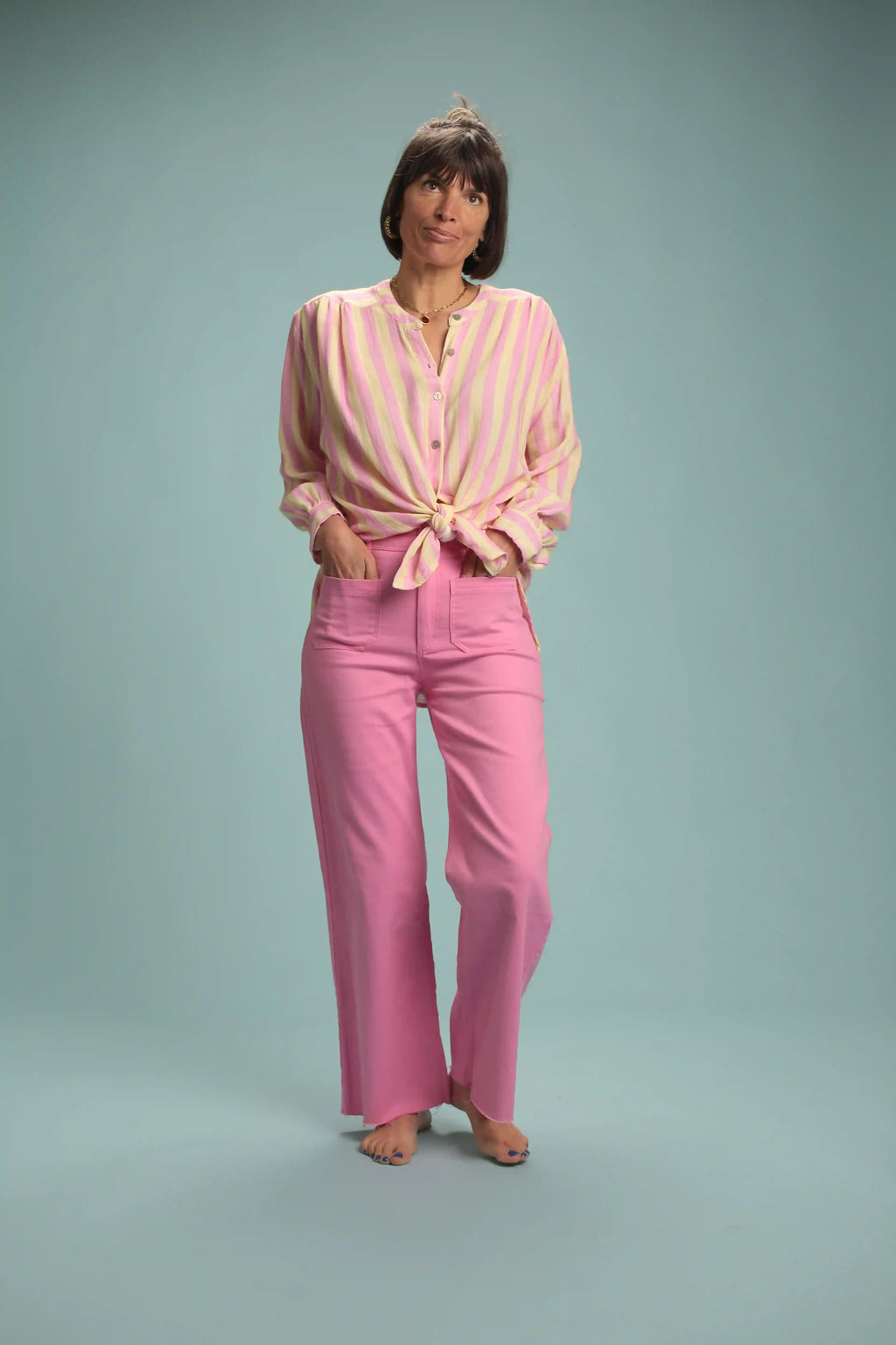 Chemise Candy Rayé Rose/jaune