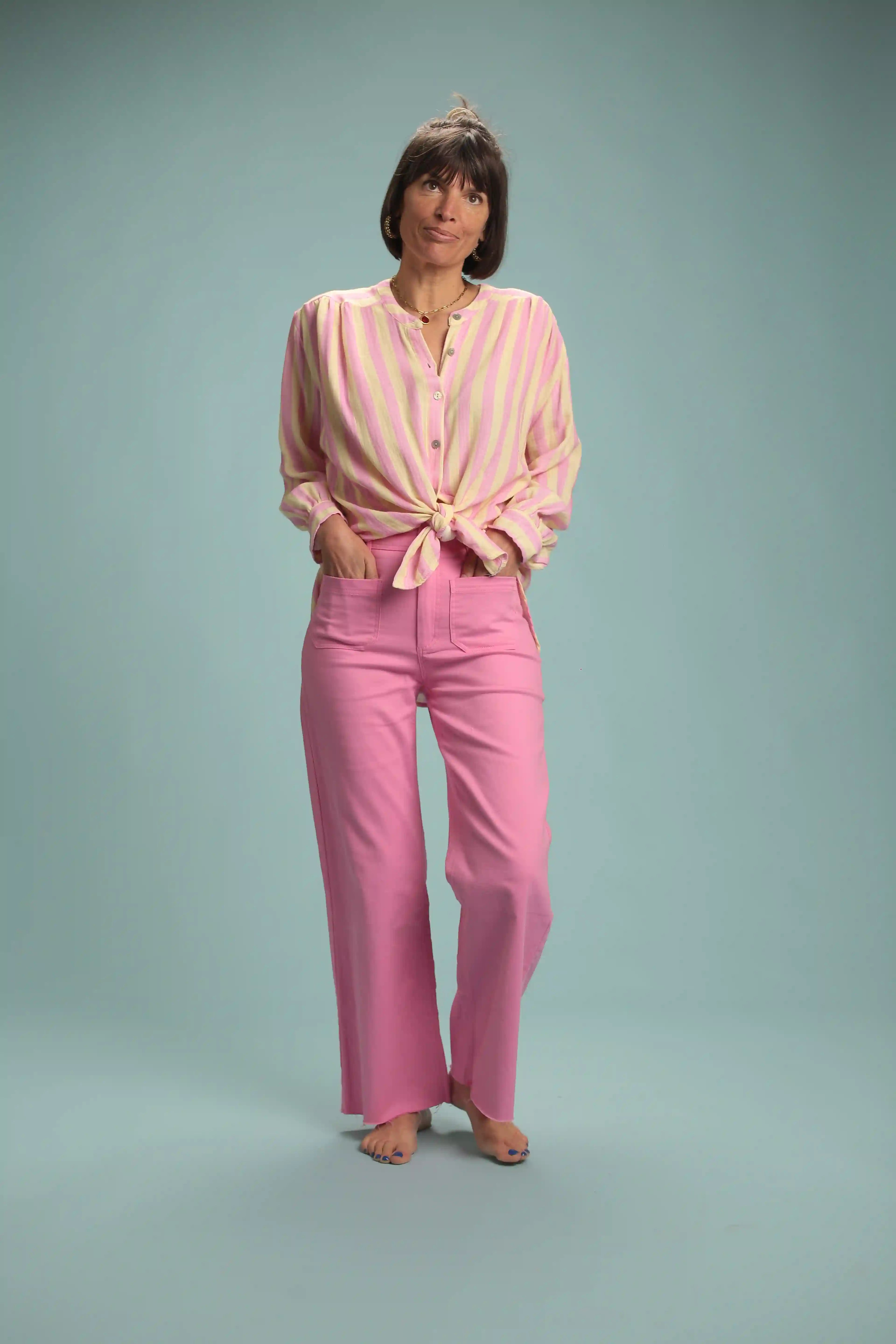 Chemise Candy Rayé Rose/jaune