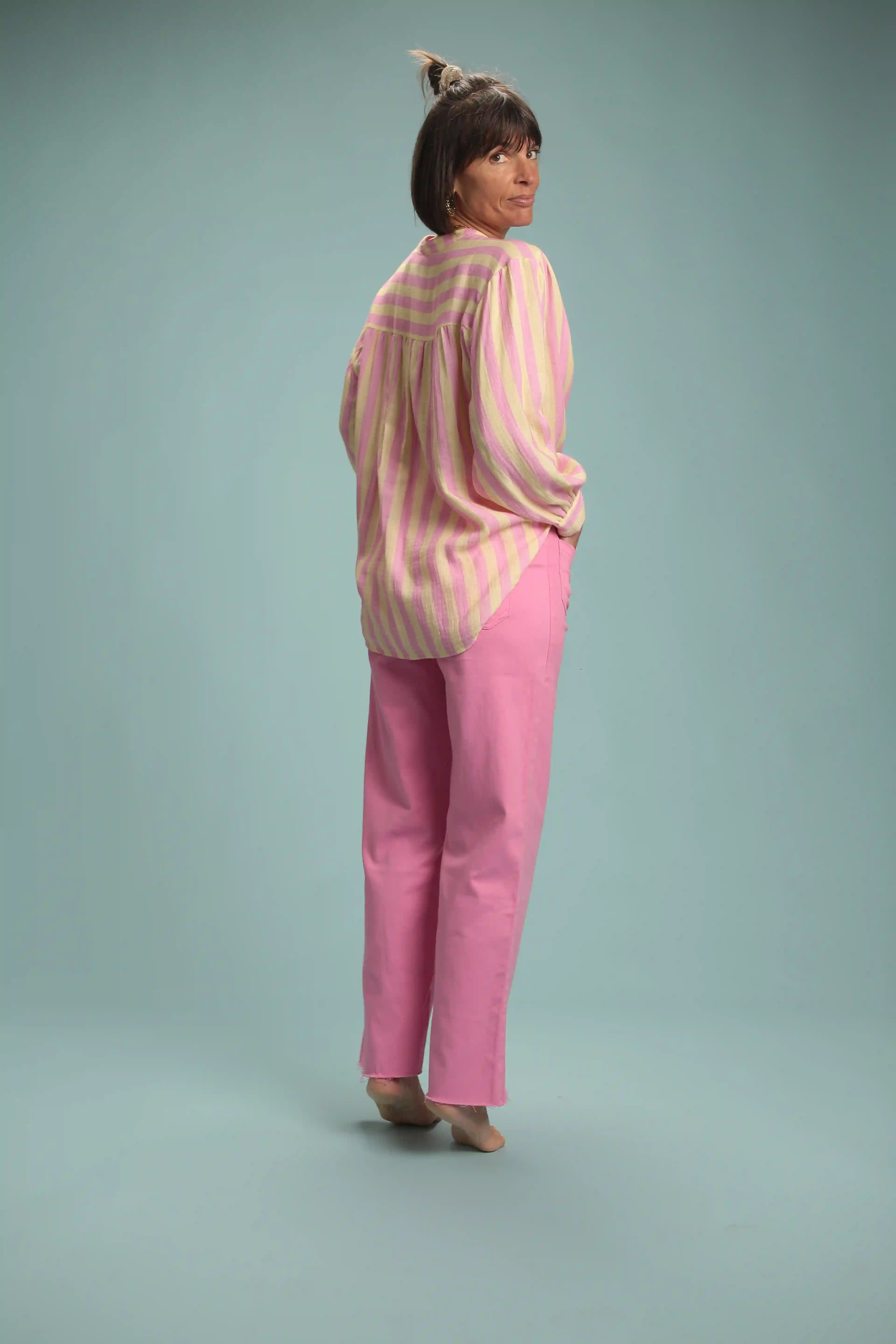 Chemise Candy Rayé Rose/jaune