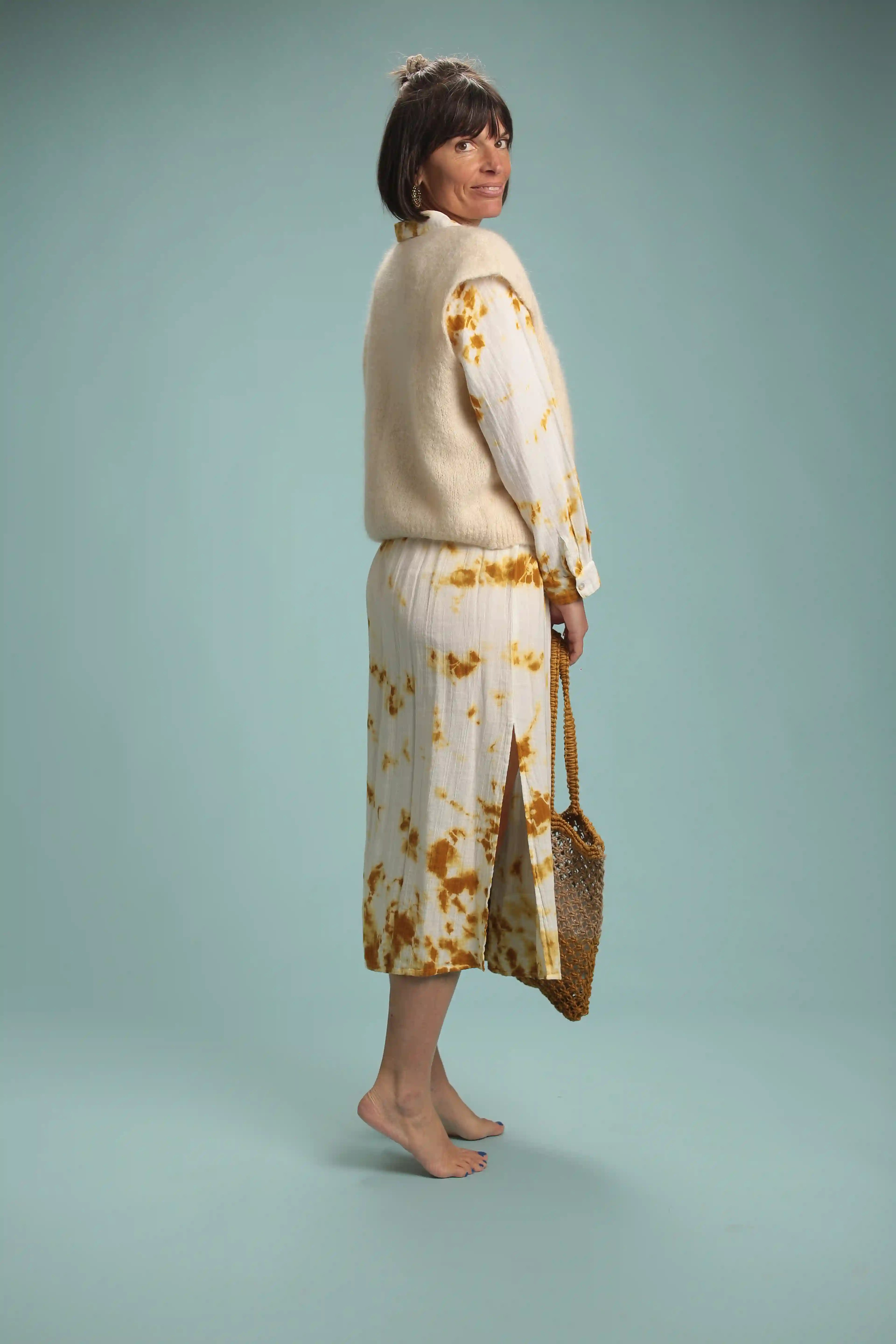 Gilet Grace Ecru Mohair