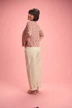 Chemise Regina beige/rouge