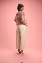 Chemise Regina beige/rouge