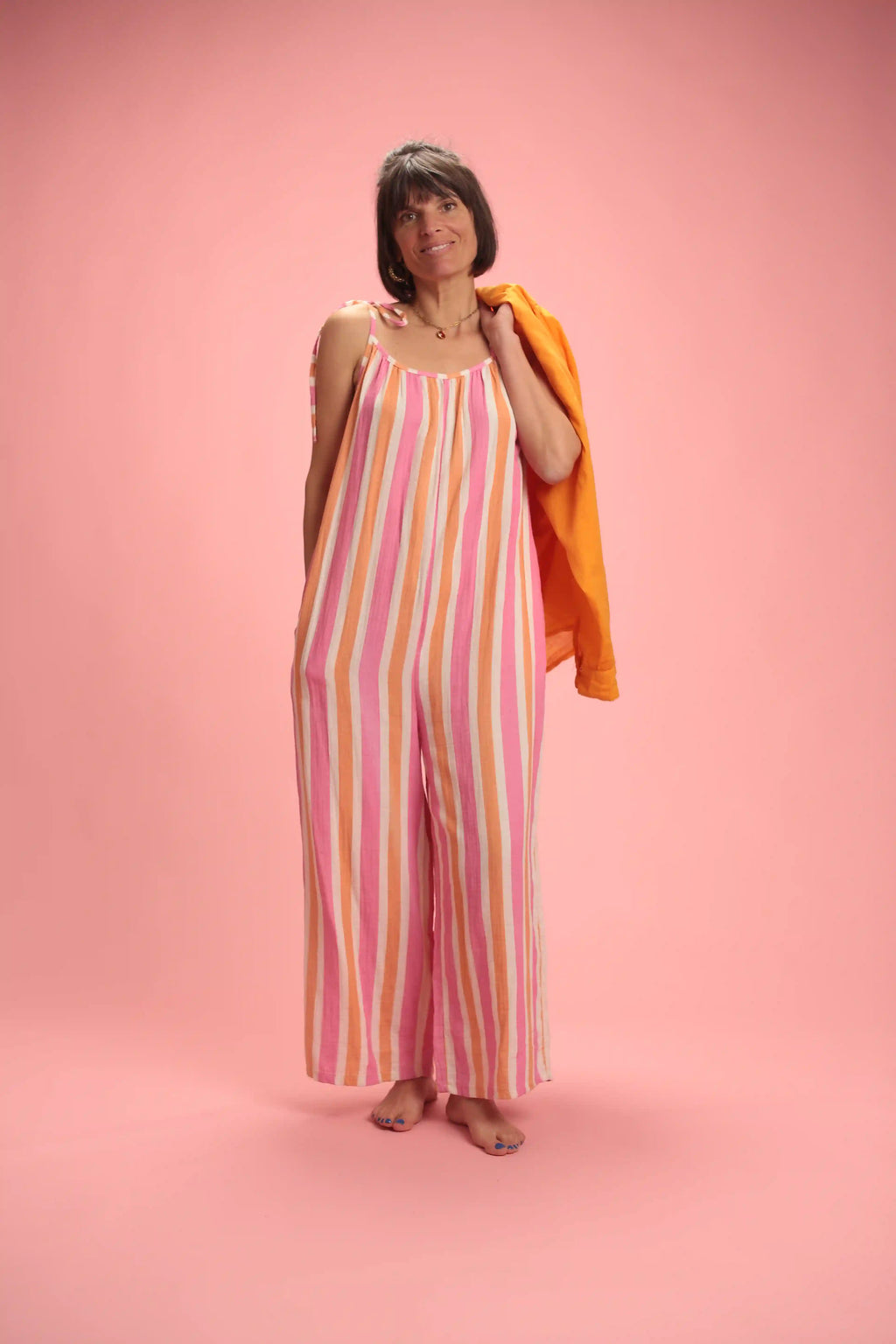 Combinaison Harlo Rose/blanc/orange