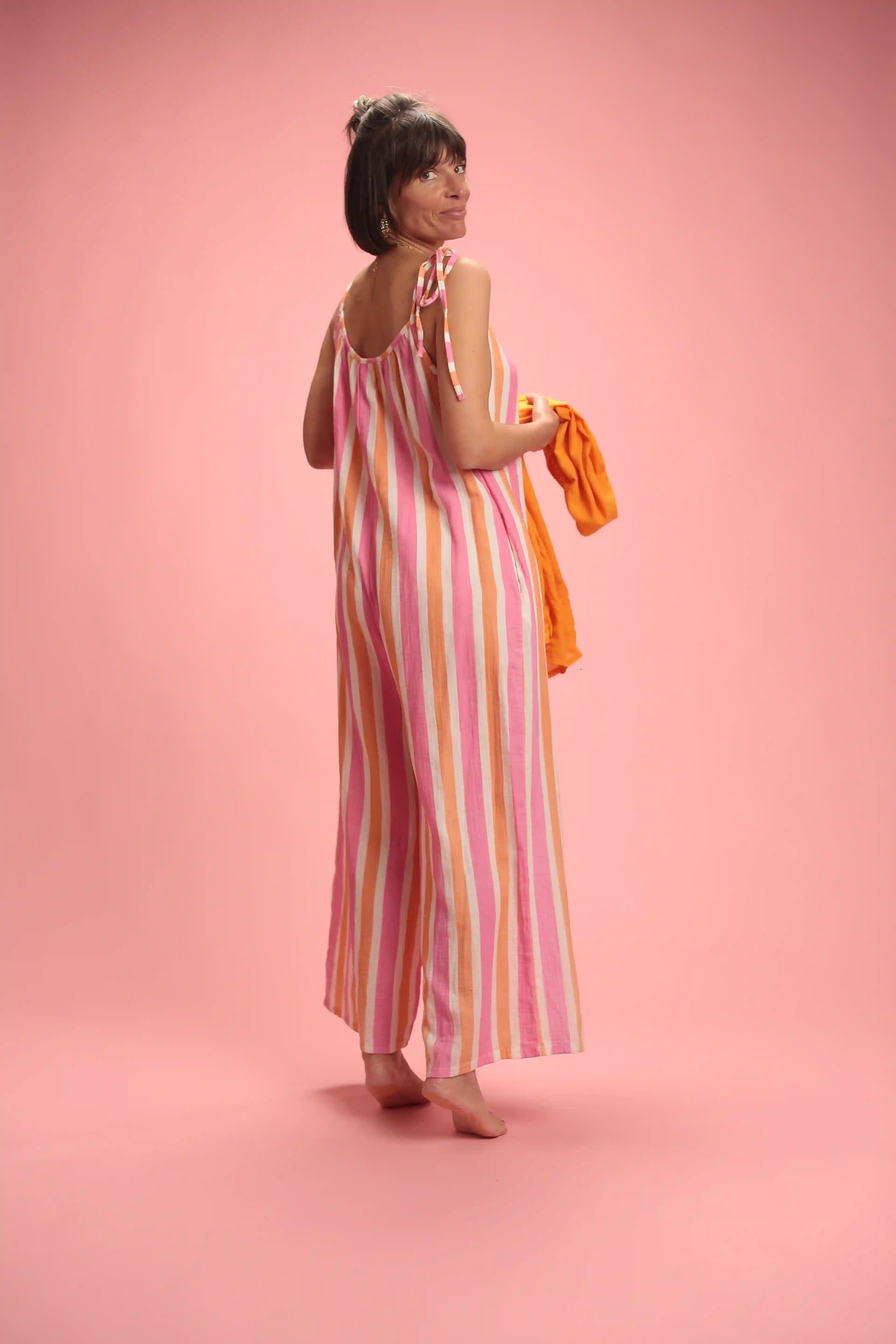 Combinaison Harlo Rose/blanc/orange