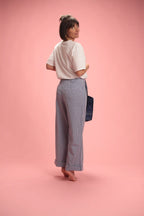Pantalon Bardot Vichy bleu