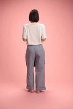 Pantalon Bardot Vichy bleu