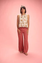 Top "bloom" coton volant fleuri