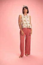 Pantalon Terra cotta lin/viscose