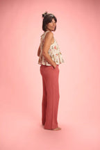 Top "bloom" coton volant fleuri