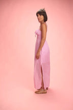 robe Capri Rayée rose