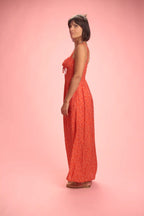 Robe Bella rouge à fleurs