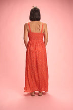 Robe Bella rouge à fleurs