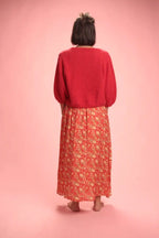 Jupe Mayflower longue fendue rouge