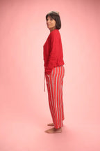 Pantalon Sami rayé Rouge/blanc
