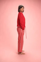 Pantalon Sami rayé Rouge/blanc