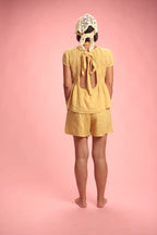 Top Garza coton jaune