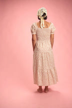 Robe Sylvia beige à pois