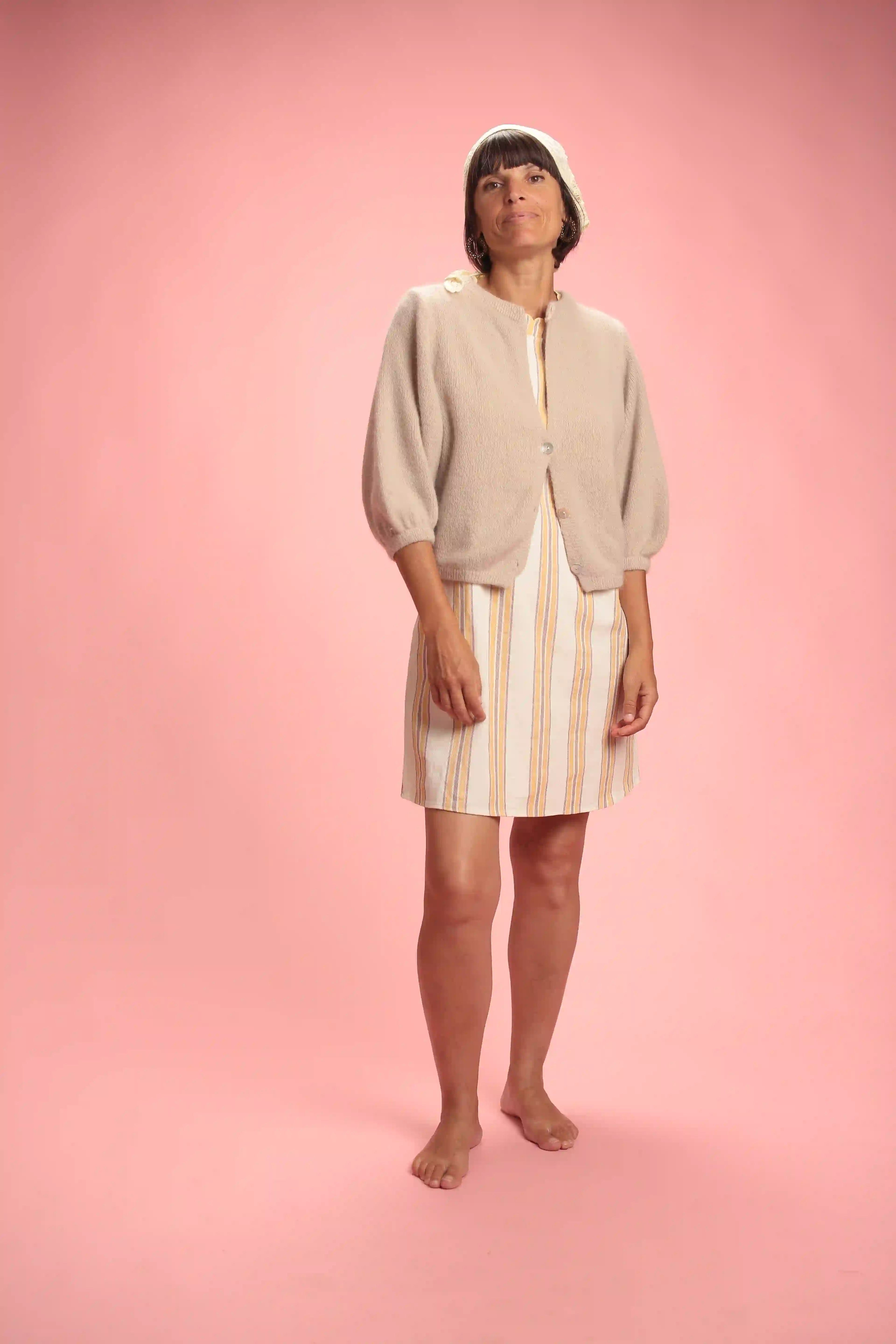Robe Bloomy rayée Jaune/choco