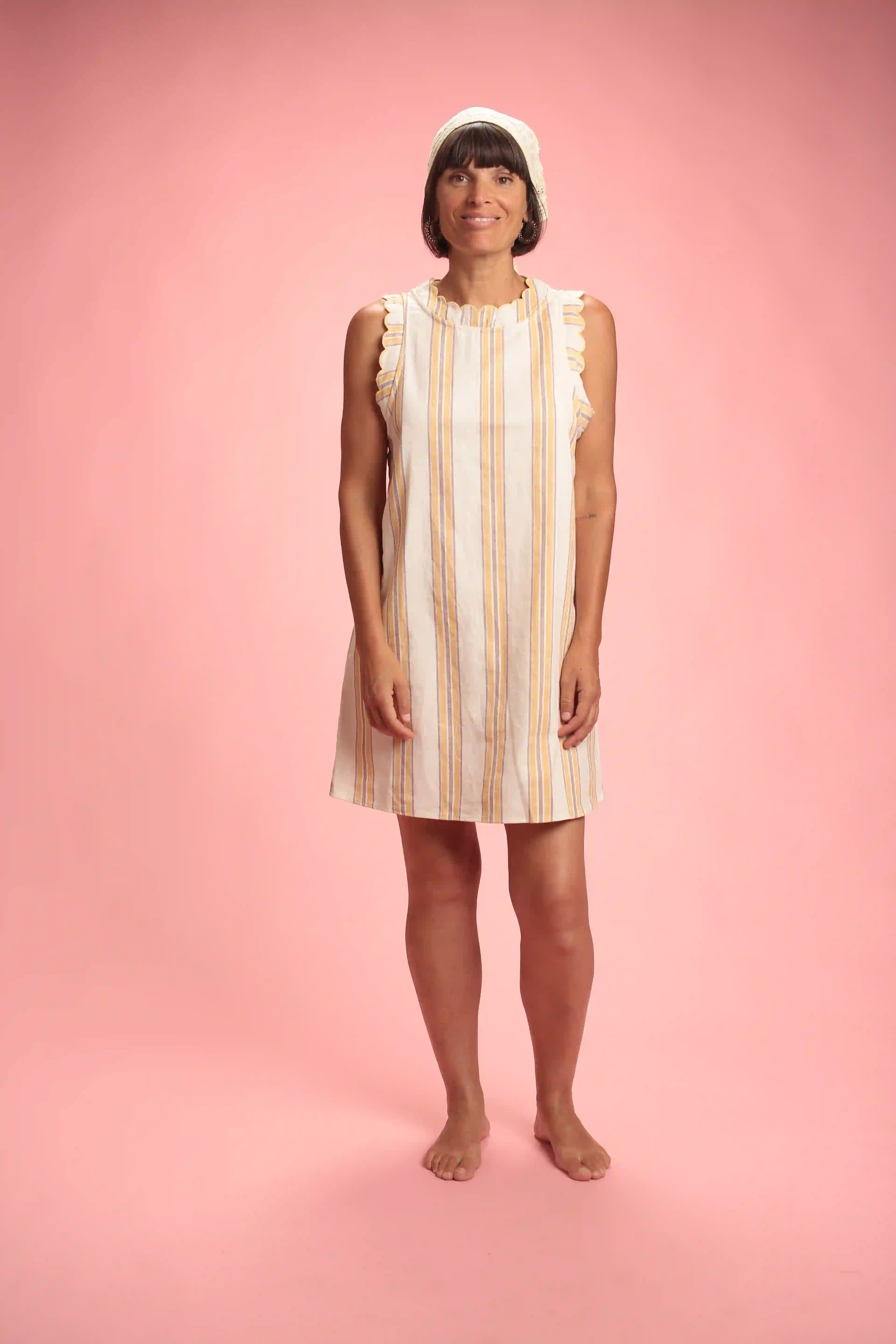 Robe Bloomy rayée Jaune/choco