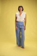 Top Rosa Ecru en lin