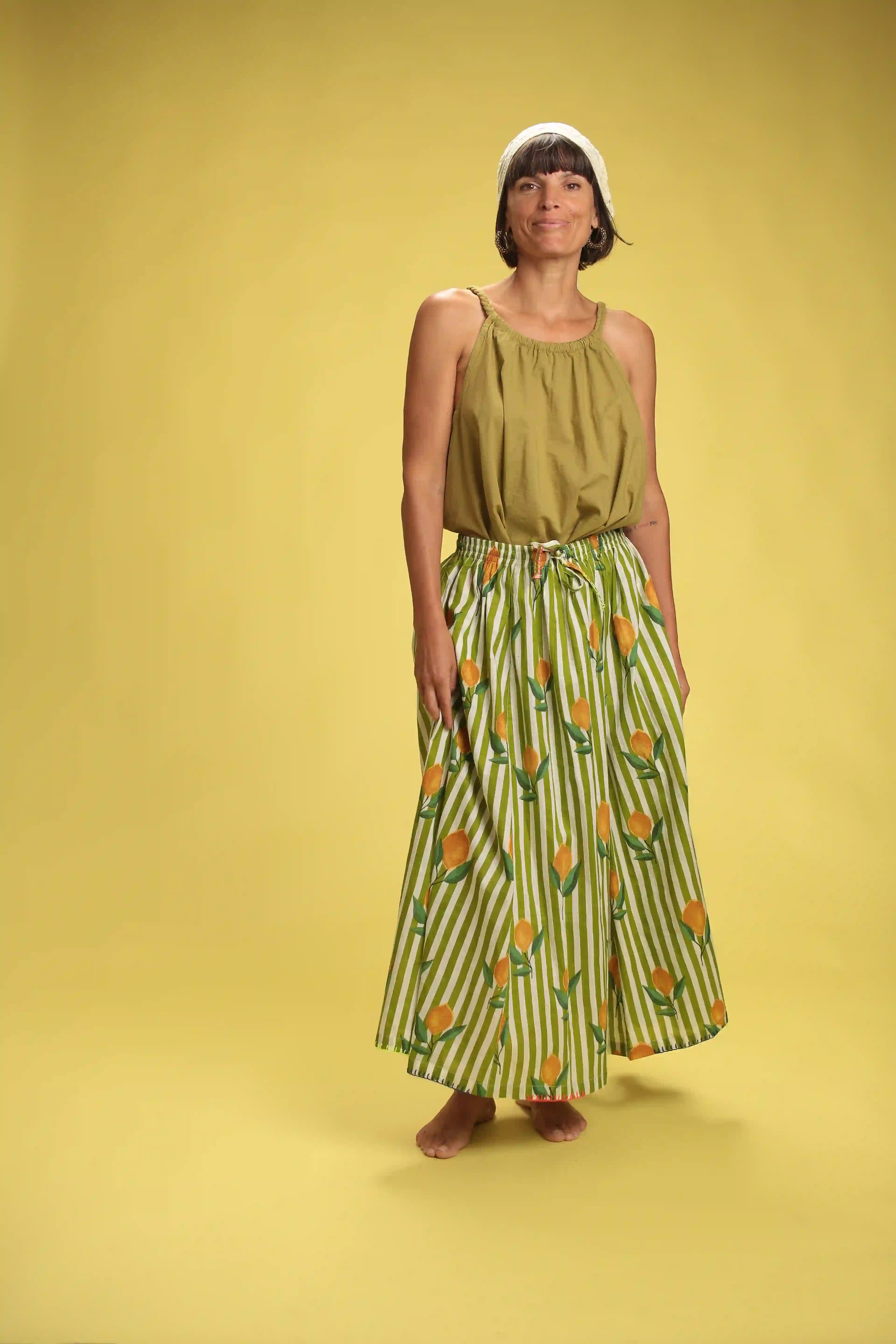 Top Cléo vert olive